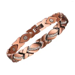 Bracelets de liaison Befoshinn Trendy 5 mm de largeur magnétique Bijoux Bracelet Fashion Pure Copper Health Bangle Gift pour