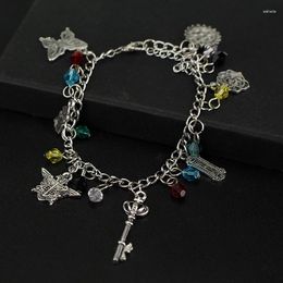 Pulseras de eslabones, brazaletes de cadena de mayordomo negro, pulsera Vintage para mujeres y niñas, regalo