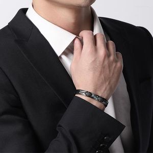 Bracelets à maillons Bracelet magnétique en céramique noire ormeau couleur pétoncle hommes énergie de soins de santé de luxe
