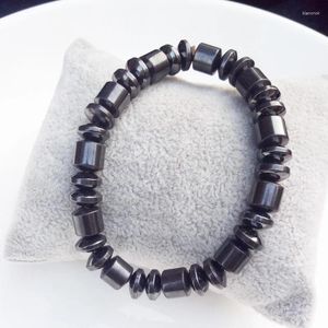 Bracelets à maillons en hématite magnétique noire, pour hommes et femmes, thérapie unisexe, chaîne à ressort saine