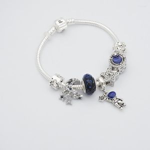 Link armbanden blauwe kralen ster hangschakelarmarmband droomtocht dames sieraden cadeau groothandel verkennen het universum