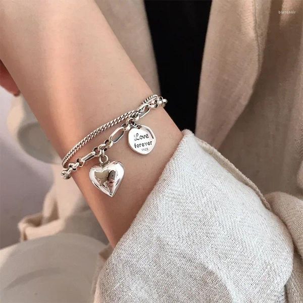 Bracelets à maillons style bohémien pour femmes, perles en forme de cœur, ensemble de chaînes multicouches, à la mode, bijoux Punk, vente en gros