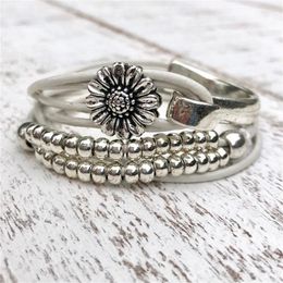 Bracelets à maillons style bohème marguerite pour femmes, épissure irrégulière, corde en cuir, Simple, mode, perles de fleurs, bijoux de fête
