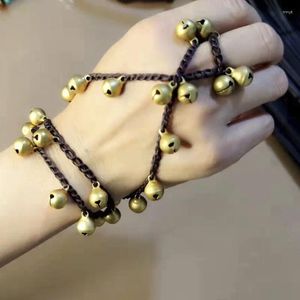 Link Armbanden Boho Etnische Stijl Klokken Geïntegreerde Lange Touw Wikkelarmband Voor Vrouwen Retro Eenvoudige Femme Dans Bangle Handgebreide Handketting