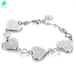 Bracelets liens boniskiss femmes femmes charme coeur anglaise seigneurs de la Bible prière bracelet bracelet femme mode acier inoxydable