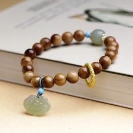 Bracelets à maillons, anneau de course à motif enveloppé de cuivre avec Turquoise et Jade, pendentif de nuage de perles de Type ancien, ficelle à main