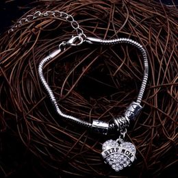 Link Armbanden Armband Familie Helder Kristal Stap Moeder Liefde Hart Kralen Ketting Vrouwen Sieraden Hanger Cadeau Voor Mama Moederdag Charm