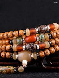 Bracelets Bracelets Bracelet Mentes et femmes en bois massif massif Perles rondes Bodhi Seed Bouddha Challe de pull Couple Retro Accessoires