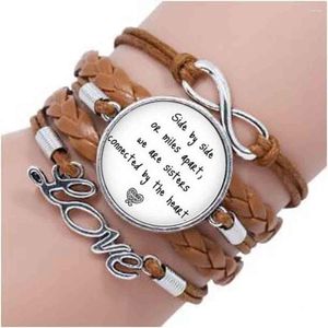 Bracelets de liaison Bronze Quote Bracelet sœur longue distance j'aime mon côté par