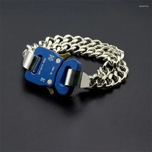 Bracelets à maillons avec boucle en métal, chaîne 1017 ALYX 9SM, Double Bracelet bleu pour hommes et femmes, édition supérieure à la mode