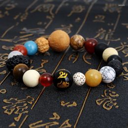 Link armbanden boeddhistische zeskarakter mantra hand snaar armband achttien zaden handheld rozenkrans natuurlijke stenen sieraden voor mannen vrouwen