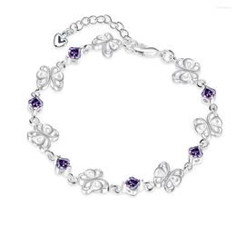 Link Armbanden C875 Vergulde Elegante Deluxe Sier Strass Kristal Armband Sieraden voor Vrouwen Meisje Gift