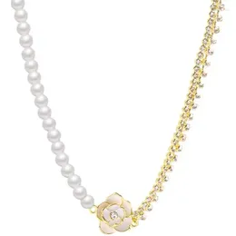 Bracelets à maillons camélia pour femmes, perles artificielles, bijoux ronds, Vintage, couleur argent, métal