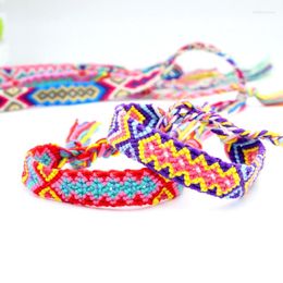 Link armbanden CDC Boheemse kleurrijke katoenen touwketen Charms Bracelet Friendship Chic Girls Hand DZ Weave Boho Yoga Femme Dropship