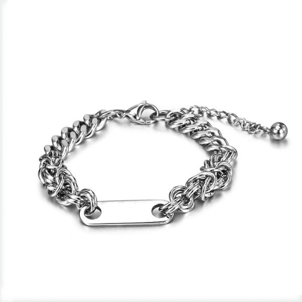Bracelets à maillons, chaîne Boho, géométrie gravée, mignon, en acier inoxydable, pour le haut du bras, accessoires, cadeau pour femmes, vente en gros, 2023