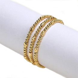 Link armbanden ketting 8 stks eenvoudige gepersonaliseerde ronde kraal elastische armband goud kleur intrekbare vrouwelijke menlink