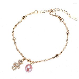 Link armbanden ketting kralen Bracelet zoetwater parel Pearl één stuk delicate ornament ster hanger voor vrouwen elegante en mooie cadeau -liefhebbers
