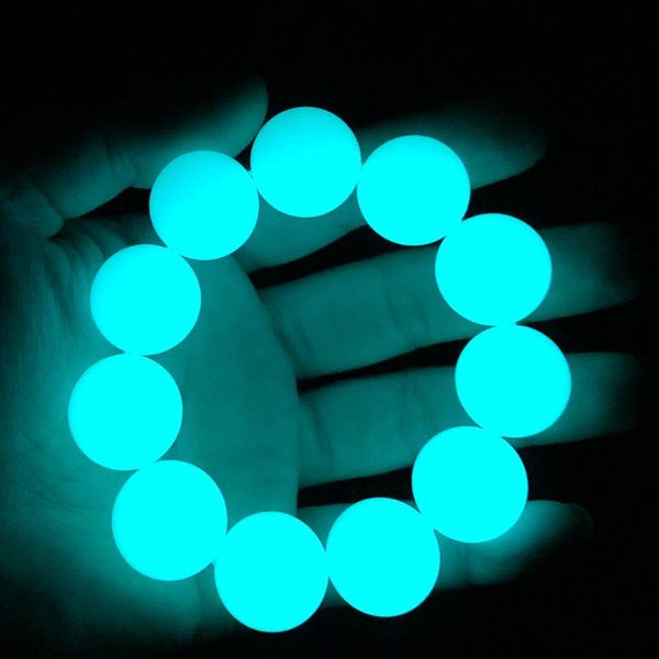 Pulseras de eslabones Cadena Charm Hombre Pulsera Piedra fluorescente luminosa Perla Luz nocturna Jellery Resplandor en la oscuridad Para mujer Joyería GiftsLink