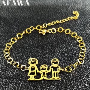 Bracelets de liaison famille Famille Bracelet en acier inoxydable Femme papa maman garçon Bangles Bijoux Gold Couleur de Noël Gift Acero Inoxydable B1790