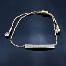 Link armbanden ketting mode dame metaal kristallen plave schuifregelaar armband goud verstelbare trekstring strakker schutbladen sieraden voor vrouwen