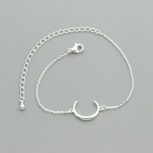 Bracelets à maillons chaîne amitié déclaration bijoux avec carte couleur argent breloque réglable lune pour les femmes corne pendentif Bracelet Femme