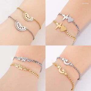 Lien Bracelets Chaîne Coeur Papillon Éléphant Charme En Acier Inoxydable Pour Les Femmes Cheville Accessoires Fête Amis Bijoux GiftLink Raym22