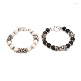Bracelets à maillons chaîne Kissitty 2 pièces/ensemble diffuseur d'huile essentielle de pierre de lave naturelle pour hommes femmes ensemble de perles bijoux résultats lien
