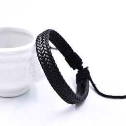 Lien Bracelets Chaîne Version Coréenne De Fil De Cire Simple Bracelet En Cuir Tressé Machine PU Bracelet Sauvage Pour Hommes Et Femmes