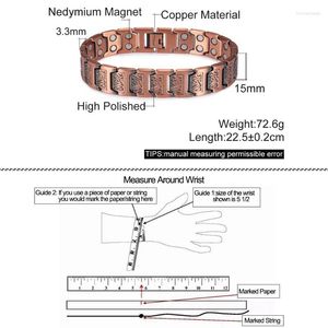 Lien Bracelets Chaîne Pur Cuivre Bracelet Magnétique Mâle Viking Vintage Poignet Bande Pour Hommes ArthritisLink Raym22