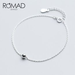 Link armbanden ketting Romad 2023 925 Sterling Silver Fashion Women Sieraden Ronde Bead Bracelet 16 cm voor cadeau Girls Lady R4