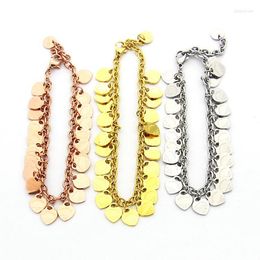 Bracelets Chain Titanium Steel Mini T-Letter Multi Peach Heart Bracelet Women's Foreign Trade Love (Small)