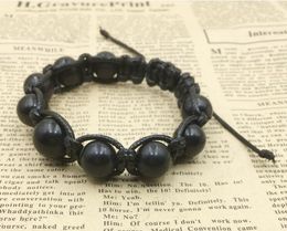 Lien Bracelets Chaîne En Gros 1 pcs Naturel Russie Shungite Bracelet Perle En Cuir EMF Radioprotection 5G BlockerLink LinkLink