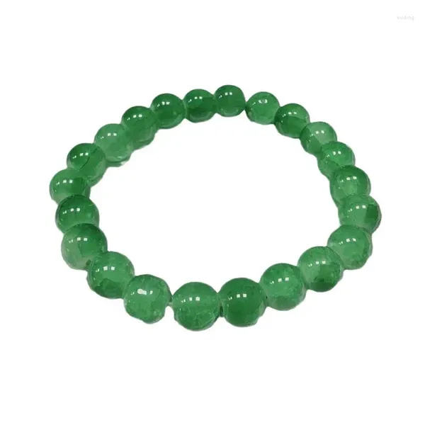 Bracelets à maillons en calcédoine, 8mm, Chrysoprase verte, bijoux pour femmes et hommes, cadeau de noël, accessoires de mode