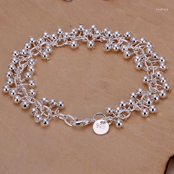 Pulseras de eslabones Encantos Cadena de cuentas Moda Linda Niza Mujeres Color plata Uvas Pulsera Joyería de boda Precio de fábrica