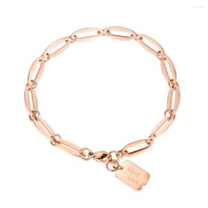 Enlace pulseras encantos carta oro rosa diseñador para mujeres 2022 moda amistad Kpop accesorios Bijoux Acier Inoxydable venta al por mayor