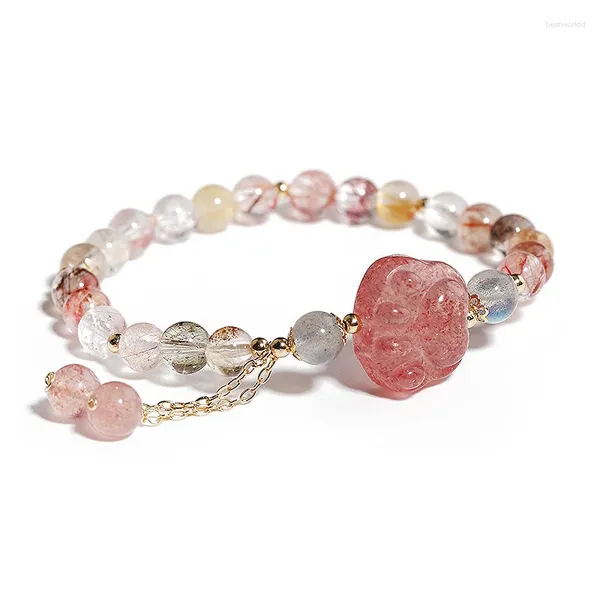 Pulseras de eslabones Pulsera de piedras preciosas de cristal elegante Joyería de moda para mujeres Diseño único