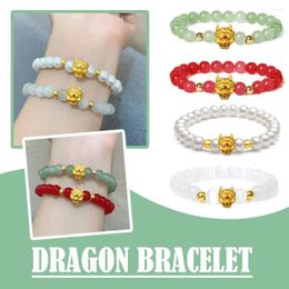 Link Armbanden Chinese stijl Dragon Hoofd Bracelet Solid color mode gelukkige gevlochten touw kralen voor dames meisjes kerstjaar r3i1