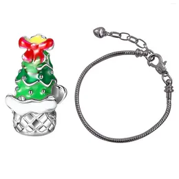 Link Bracelets Kit de fabricación de brazalete de encanto navideño con exquisito goteo de aceite de aceite buen regalo para novia amiga femenina