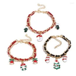 Link Bracelets de regalo de regalo de Navidad Joyería Año Joya Santa Claus Tree Paracord para mujeres