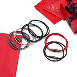 Bracelets de liaison Cilmi Harvill CHHC Couple Bracelet en acier en titane multiple en cuir authentique en cuir de haute qualité