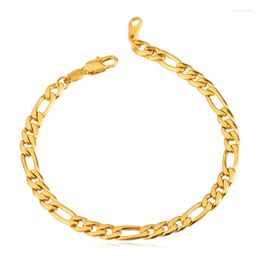 Link armbanden collare figaro ketting mannen sieraden armbanden groothandel goud/zwarte kleur 316L roestvrij staal 5 mm brede armband H539