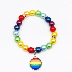 Bracelets de liaison couleur arc-en-ciel gay lesbien LGBT fier
