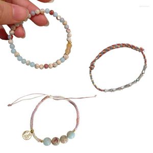 Bracelets à maillons Bracelet tressé coloré avec perle commune en bambou bracelet empilable NM