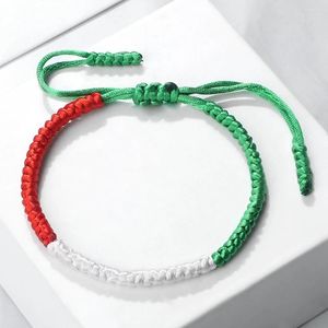 Bracelets à maillons Bracelet à cordes coloré à la main Mode Rouge Vert Noir Blanc Corde tressée Taille réglable Bracelet pour femmes Hommes Bracelet