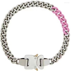 Link Armbanden CONTRAST KLEUR ALYX RIVER 2022 Mannen Vrouwen Titanium Rvs 1017 9SM Ketting Metalen Gesp