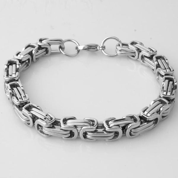 Lien Bracelets Cool 4mm Byzantine Boîte Chaîne Pour Hommes Noir Or Argent Couleur En Acier Inoxydable Bracelet De Mode Femme Bijoux Cadeaux