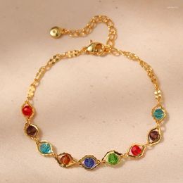 Linkarmbanden Verkoperd 18K goud Europa en de Verenigde Staten Kleurrijke kristallen accessoires Armband Dames Eenvoudige mode-sieraden