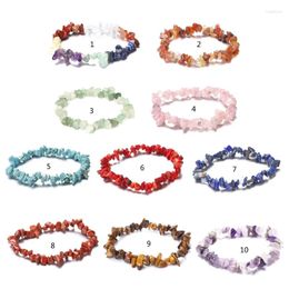 Bracelets de liaison en copeaux cristallines Perles de gravier naturel Bracelet Femme Chain de poignet décoratif