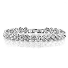 Bracelets à maillons en cristal Micro-incrusté de Zircon pour femmes et filles, Imitation de chaînes haut de gamme, bijoux à breloques pour dames