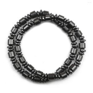 Lien Bracelets Cylindre Mixte Plat Rond Perle Noir Neutre Bracelet Fait Main Hématite Naturelle D'été Bijoux De Mode Pour La Fête